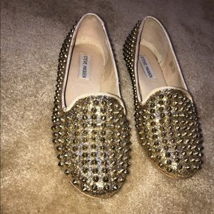 Steve Madden Gold Spiked Flats